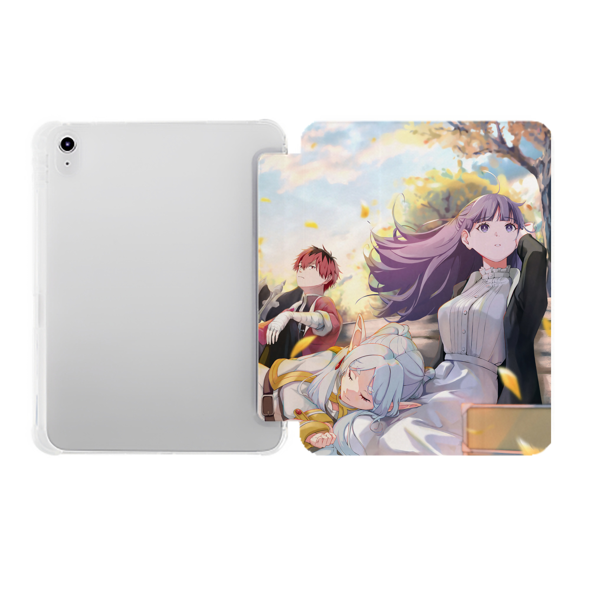 （画像用） 葬送のフリーレン Frieren IPad ケース ペン収納付き 三つ折りスタンド PUレザー×シリコン 対応機種9.5/10.5/10.9インチ